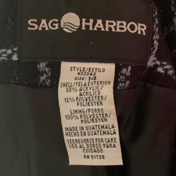 Sag Harbor Size 16 Teal blue & black plaid blazer with sparkle. Gently worn. - Picture 9 of 14